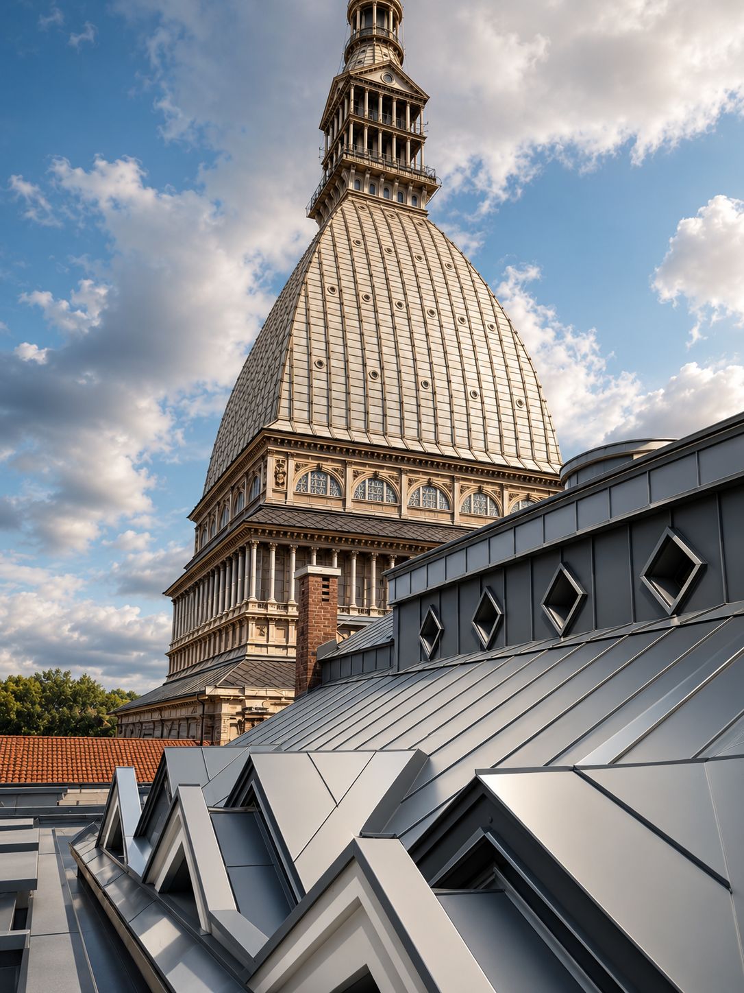 Copertura in alluminio grigio chiaro
